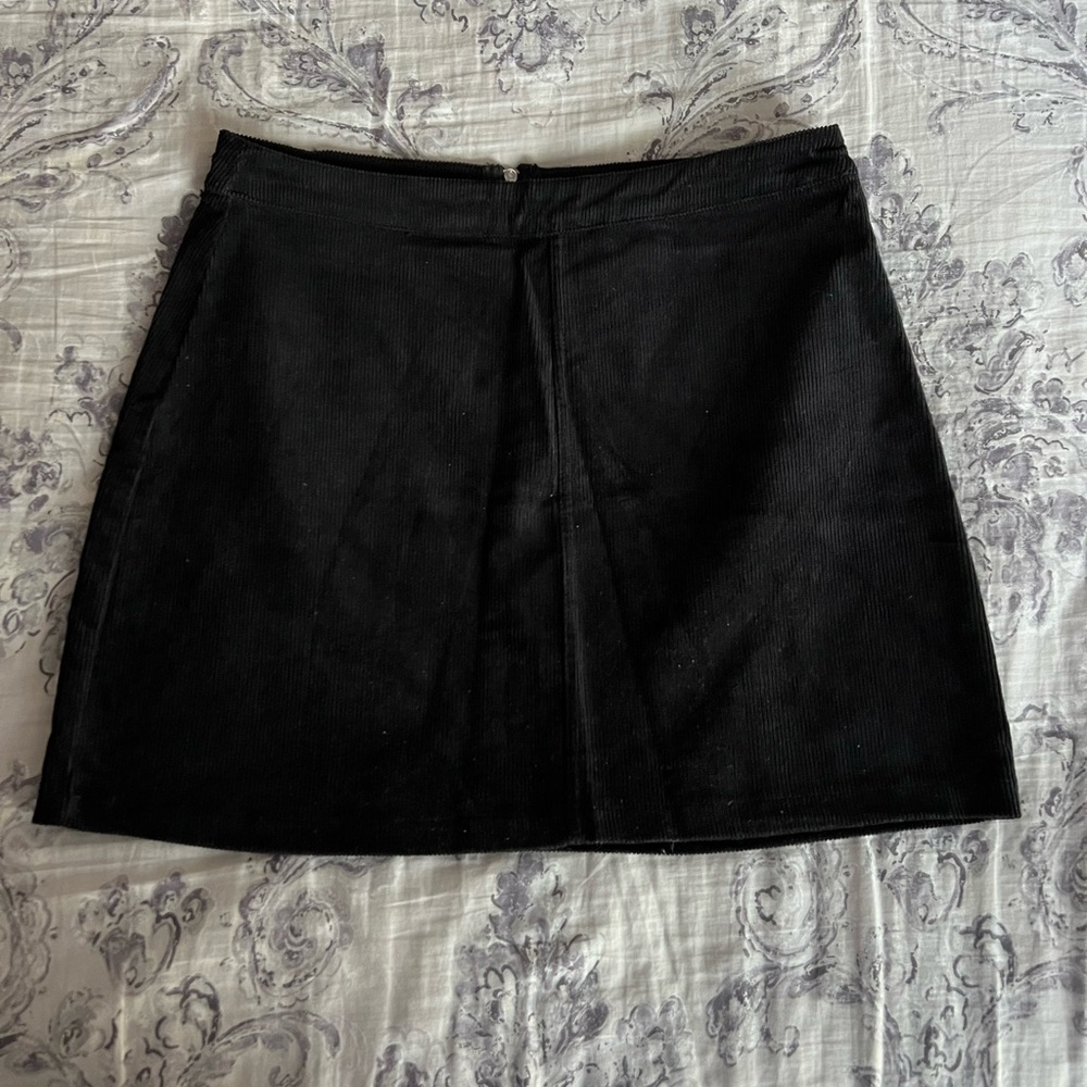 Black denim skirt